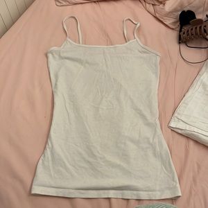 basic white spaghetti strap cami top